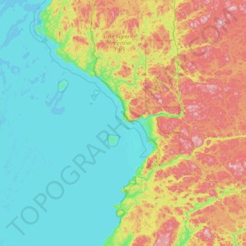 Mapa topográfico Agawa Islands, altitud, relieve