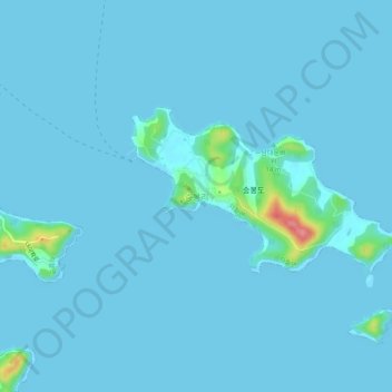 Mapa topográfico 승봉리, altitud, relieve