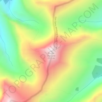 Mapa topográfico Mount Glasgow, altitud, relieve