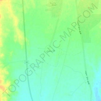 Mapa topográfico Al yahmadi, altitud, relieve