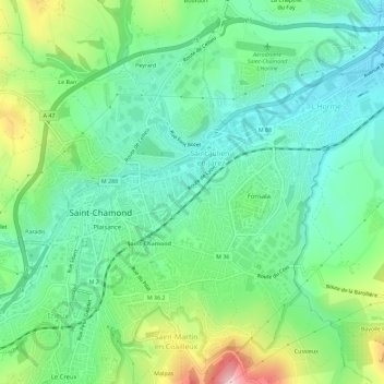 Mapa topográfico Clos Pascal, altitud, relieve
