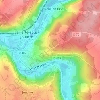 Mapa topográfico Le Four Blanc, altitud, relieve