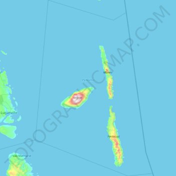Mapa topográfico Penama, altitud, relieve