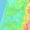Mapa topográfico Drom HaSharon Regional Council, altitud, relieve