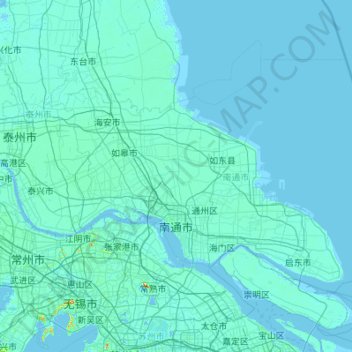 Mapa topográfico 崇川区, altitud, relieve