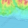 Mapa topográfico Pedregalejo, altitud, relieve