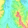 Mapa topográfico Lannux, altitud, relieve