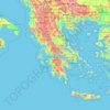 Mapa topográfico Grecia, altitud, relieve