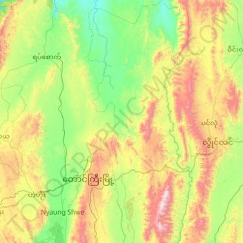 Mapa topográfico Hopong Township, altitud, relieve