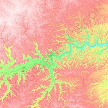 Mapa topográfico مديرية تريم, altitud, relieve