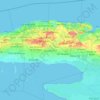 Mapa topográfico Mayabeque, altitud, relieve