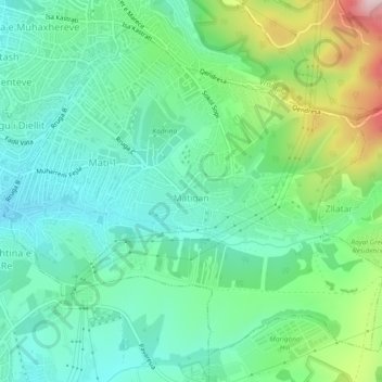 Mapa topográfico Matiqan, altitud, relieve