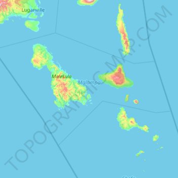 Mapa topográfico Malampa, altitud, relieve