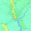 Mapa topográfico Yangon, altitud, relieve