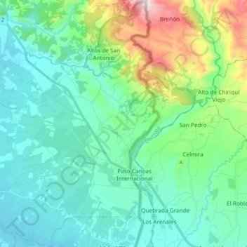 Mapa topográfico Canoas, altitud, relieve