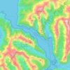 Mapa topográfico Milford Sound, altitud, relieve