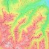 Mapa topográfico Arrens-Marsous, altitud, relieve