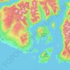 Mapa topográfico Area F (West Howe Sound), altitud, relieve