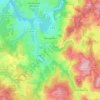 Mapa topográfico Bourganeuf, altitud, relieve