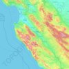 Mapa topográfico Monterey County, altitud, relieve