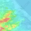Mapa topográfico Oliva, altitud, relieve