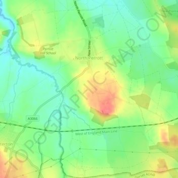 Mapa topográfico North Perrott, altitud, relieve