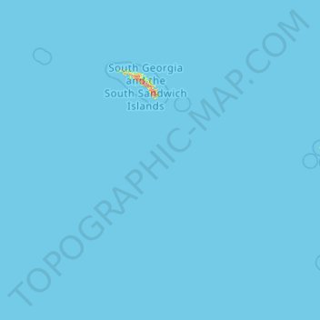 Mapa topográfico Islas Georgias del Sur y Sandwich del Sur, altitud, relieve