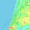 Mapa topográfico Dunas de Mira, Gândara e Gafanhas, altitud, relieve