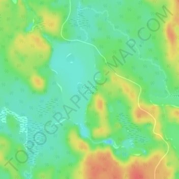 Mapa topográfico Fawcett Lake, altitud, relieve