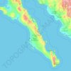 Mapa topográfico Baja California Sur, altitud, relieve