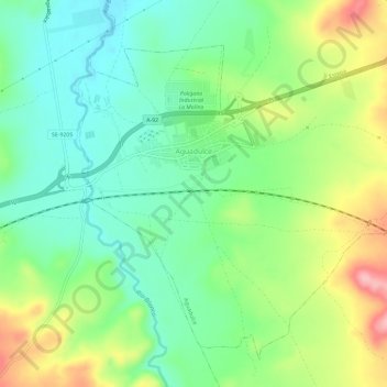 Mapa topográfico Aguadulce, altitud, relieve