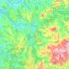 Mapa topográfico Pedreira, altitud, relieve