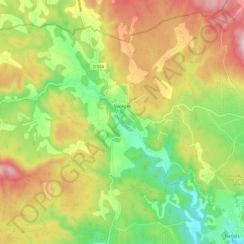 Mapa topográfico Varages, altitud, relieve