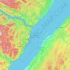 Mapa topográfico Parc marin du Saguenay–Saint‑Laurent, altitud, relieve