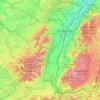 Mapa topográfico Alsace, altitud, relieve