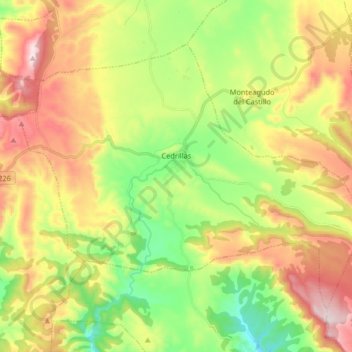 Mapa topográfico Cedrillas, altitud, relieve