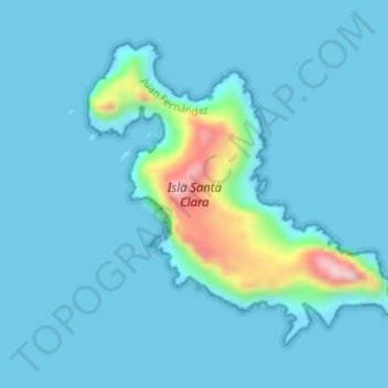 Mapa topográfico Isla Santa Clara, altitud, relieve
