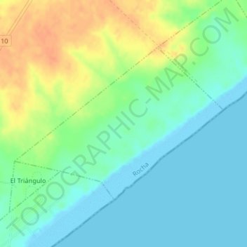 Mapa topográfico Mar del Plata, altitud, relieve