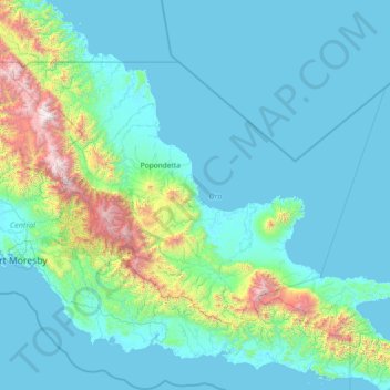 Mapa topográfico Oro, altitud, relieve