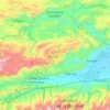 Mapa topográfico Senahú, altitud, relieve