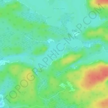 Mapa topográfico Little Pine Lake;Trail Creek, altitud, relieve