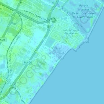Mapa topográfico Arraijanal, altitud, relieve