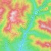 Mapa topográfico Urzainqui, altitud, relieve