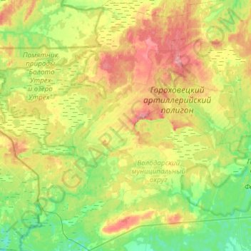 Mapa topográfico Мулинский сельсовет, altitud, relieve