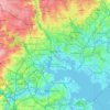 Mapa topográfico Baltimore, altitud, relieve