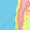 Mapa topográfico Provincia de Valparaíso, altitud, relieve