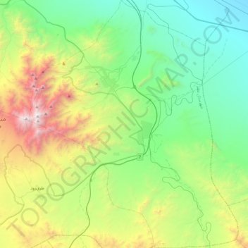 Mapa topográfico دهستان کرکس, altitud, relieve