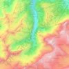 Mapa topográfico Lauterbrunnen, altitud, relieve