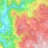 Mapa topográfico Aubazines, altitud, relieve