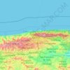Mapa topográfico Estado Vargas, altitud, relieve